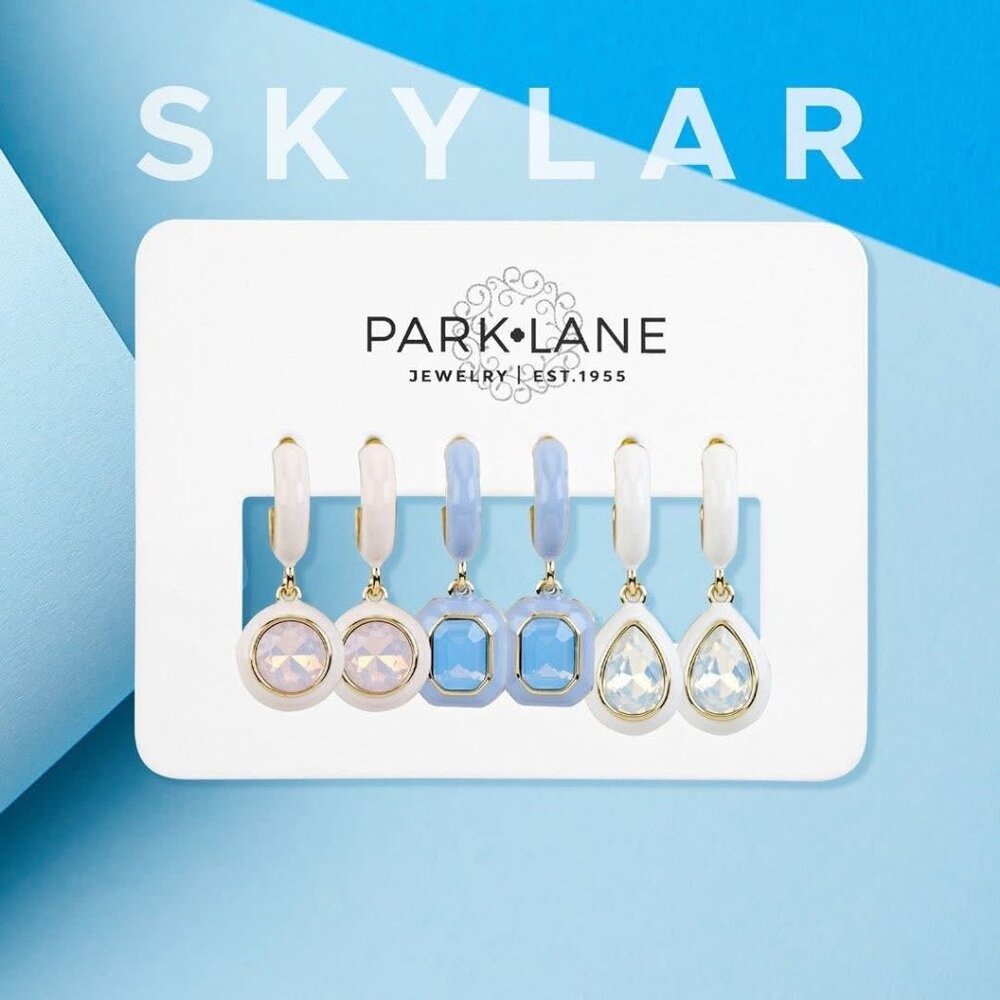 Park Lane Jewelry Skylar Earrings NEW!  White and blue limited edition!